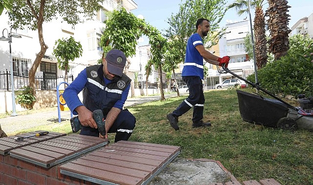 Buca’nın parklarında yaza hazırlık