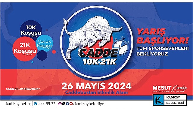 Kadıköy Belediyesi’nin düzenlediği Cadde 10K, Cadde 21K ve Çocuk Koşu Yarışları, 26 Mayıs Pazar günü Caddebostan Kıyısı’nda gerçekleştirilecek