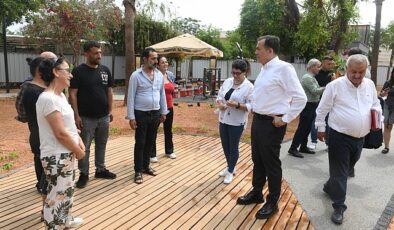 Lider Abdullah Özyiğit İtimat Park’taki yenileme çalışmalarını inceledi