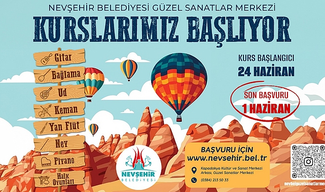 Nevşehir’de çocuk ve gençleri sanatla buluşturan Nevşehir Belediyesi Hoş Sanatlar Merkezi’nde açılacak olan yaz periyodu kursları için kayıtlar başladı