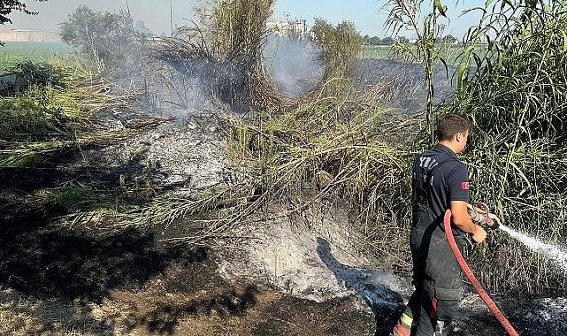 Aydın Büyükşehir Belediyesi İtfaiye Daire Başkanlığı grupları süratli bir halde müdahale ederek denetim altına aldı