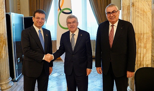 Ekrem İmamoğlu, Uluslararası Olimpiyat Komitesi Başkanı Thomas Bach ile Romanya’nın başşehri Bükreş’te bir ortaya geldi