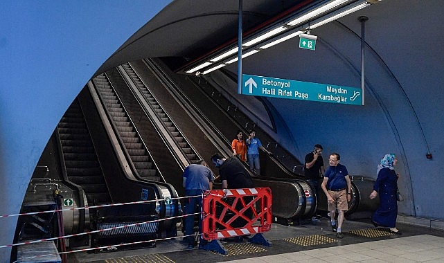 İzmir Büyükşehir’den Üçyol Metro İstasyonu’ndaki yürüyen merdivenlere ayrıntılı denetim ve inceleme