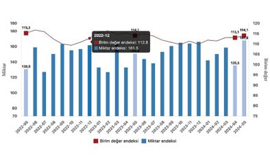 Tüik: İhracat ünite kıymet endeksi tıpkı kaldı